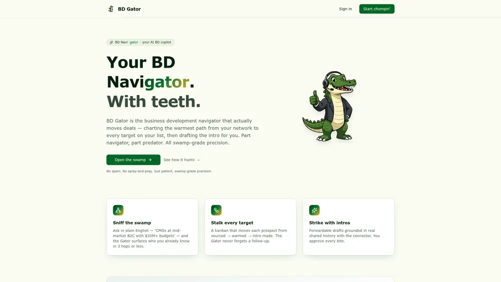 BD Gator homepage