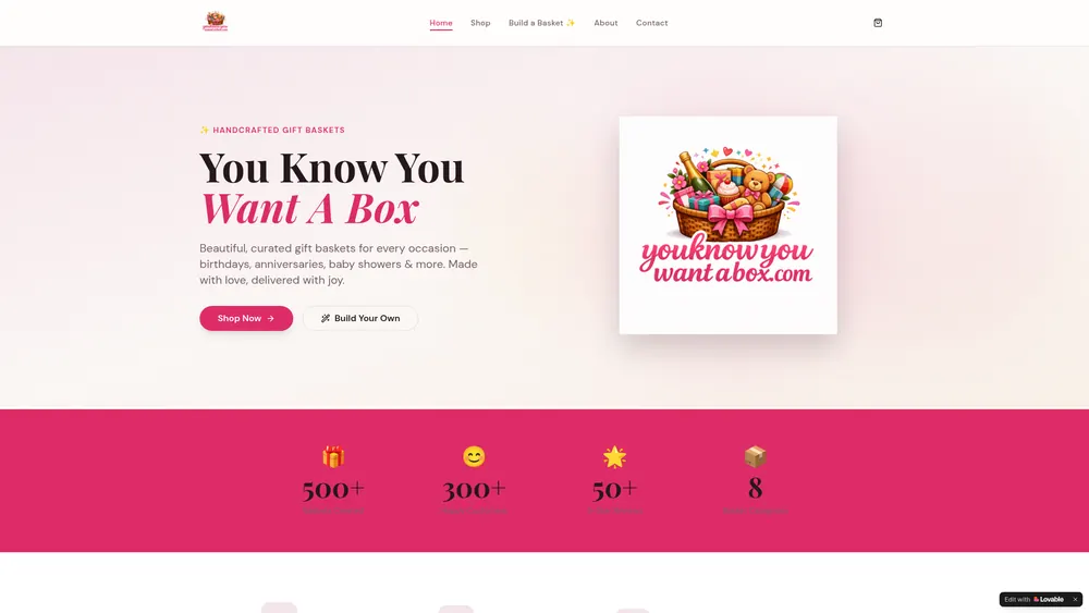 You Know You Want A Box homepage